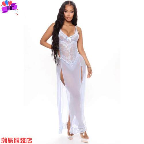 Mesh sling dress sexy lingerie 女装网纱性感内衣吊带长裙睡衣