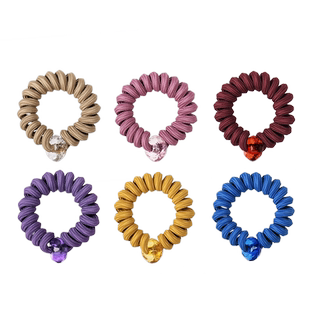 优娜柏丽头饰发饰韩国高级感电话线发圈6件套高弹力无痕加粗发绳