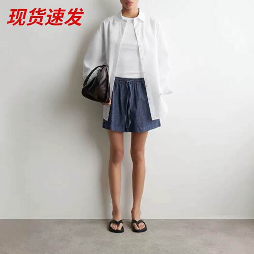 CS女装标准版型抽绳牛仔短裤