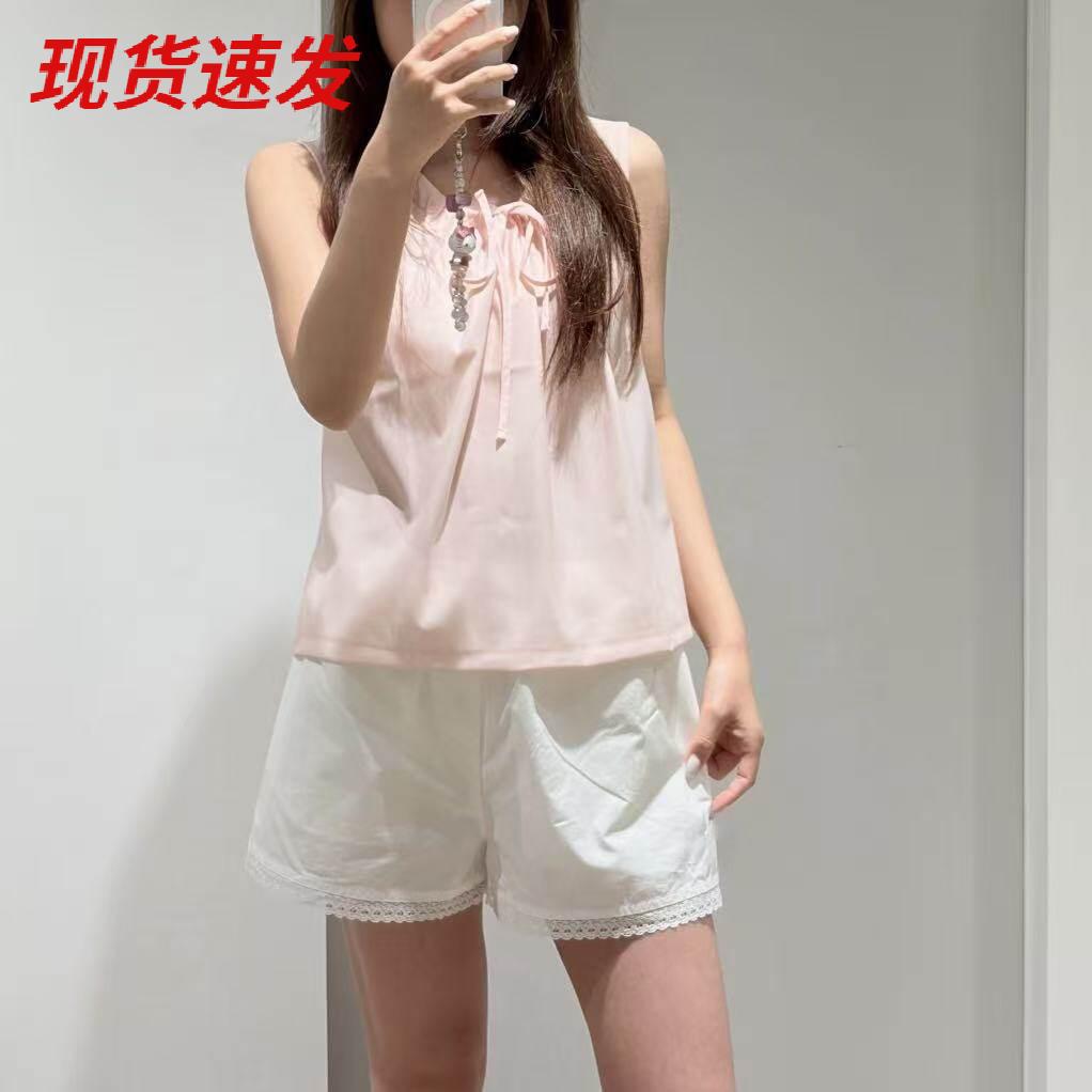 C*S女装夏季抽褶领针织背心图片