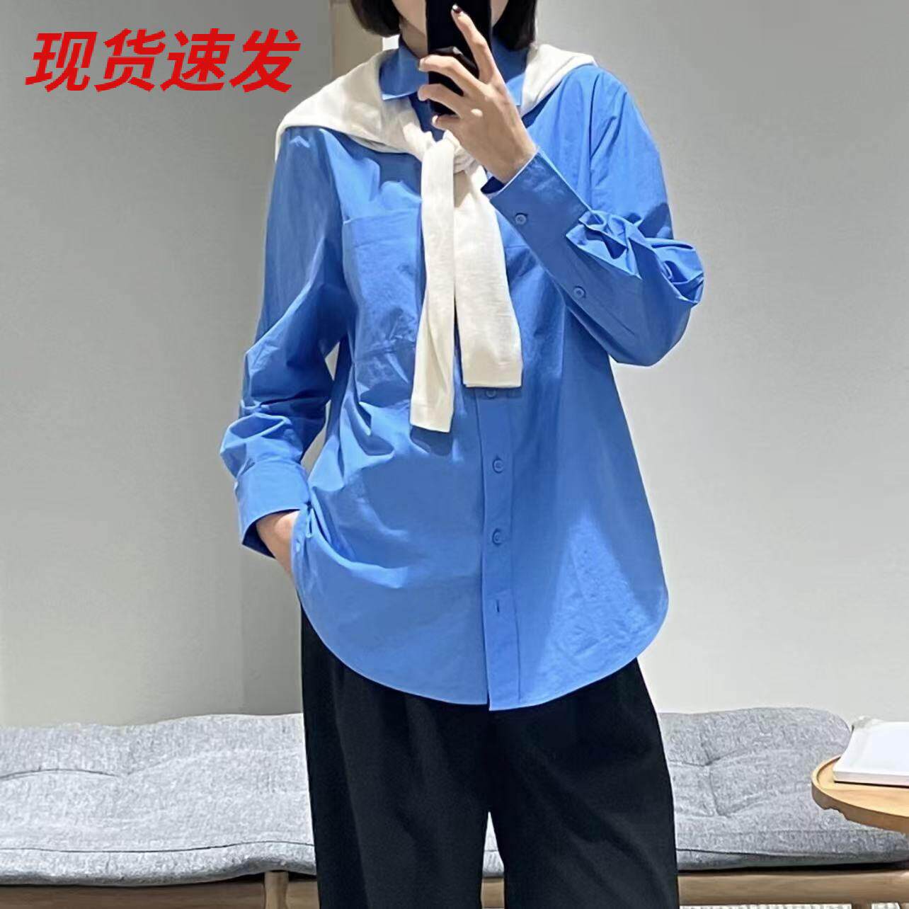 C*S女装标准版型尖领衬衫纯色