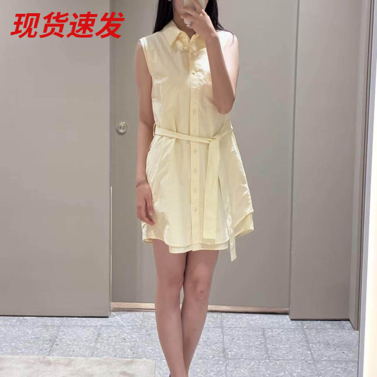 C*S休闲系带衬衫连衣裙夏季