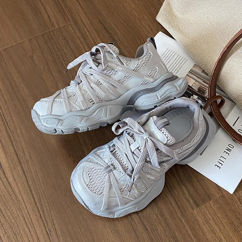 巴黎厚底增高老爹鞋女2026新款春夏季休闲运动鞋网面透气跑步女鞋