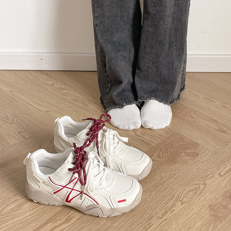 厚底德训鞋女2026新款休闲运动阿甘鞋百搭小白鞋女交叉绑带女鞋,女鞋,德训鞋,淘宝优惠券,粉丝福利购,淘宝优惠卷