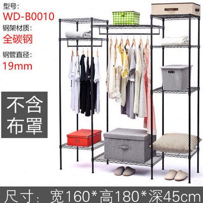经济型牛津布组装钢管加厚川井简易衣柜布衣橱加粗双人碳简约现代
