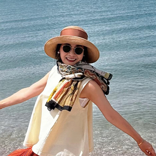 枳实原创自制丝绵混纺106厘米大方巾 大方巾