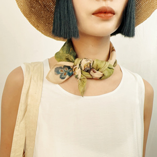 枳实原创自制中方巾复古文艺气质小众百搭优雅