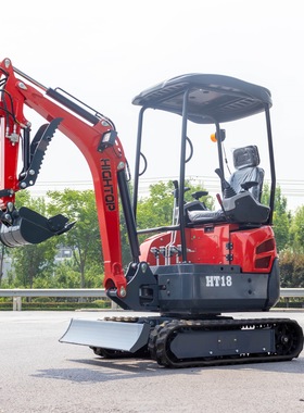 出口俄罗斯多功能小型挖掘机 HT18履带式挖土机 家用微型挖掘机