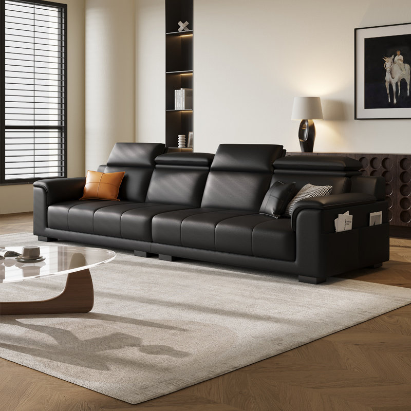 (锐驰)camerich意式极简真皮沙发2024新款钢琴键小户型简约现代