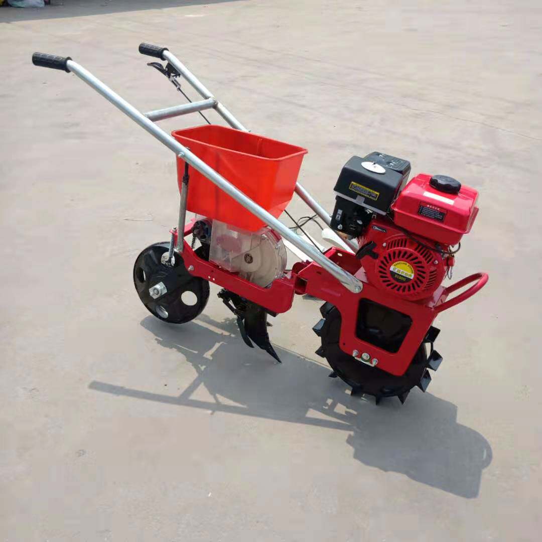 供应小型施肥播种机新型玉米花生精播机多铁轮铁轨施肥播种机