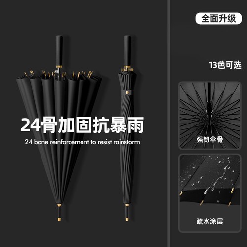 24骨自动抗风暴雨商务直杆伞