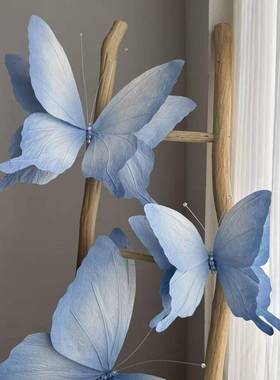 蝴蝶装饰景奈花园H14732莫蝴蝶造真景纱网丝花艺橱窗婚庆道具纸造