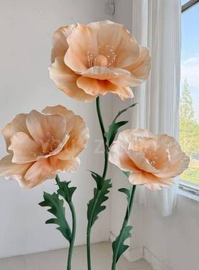 大秋季美纸巨型咖色仿真花虞人R17705蝴蝶造景婚礼婚型花庆道具橱