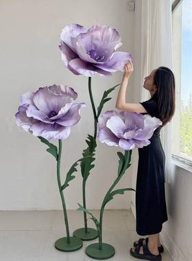 户外防晒虞美窗人大花婚道具婚礼舞装饰花店铺台拍照庆打J55633卡