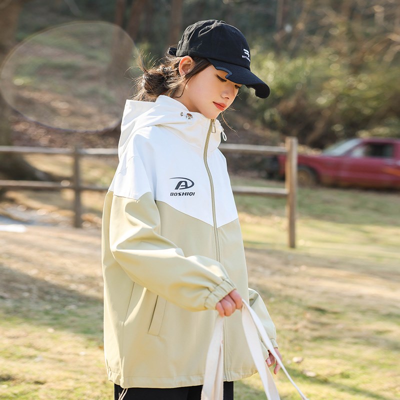 初中生冲锋衣外套2025春装新款少女洋气时髦大童高中学生休闲风衣