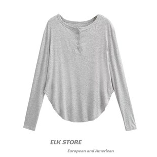 慵懒风四季休闲白色长袖T恤罩衫女宽松显瘦跳舞针织打底防晒上衣