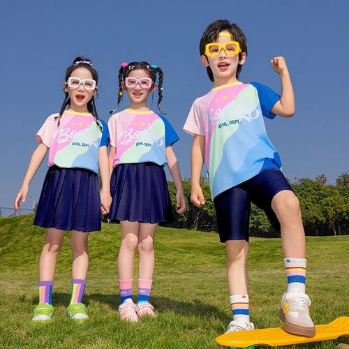 粉色校服套装中小学生夏季新款老师运动服学院风幼儿园服儿童班服