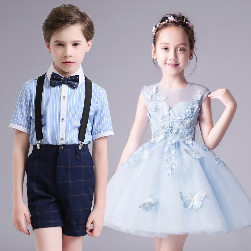 儿童大合唱团演出服小学生幼儿园毕业拍照表演服装女童蓬蓬纱礼服
