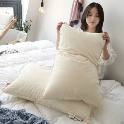 全棉无荧光面料单人枕头低中高可选柔软枕芯低枕矮枕