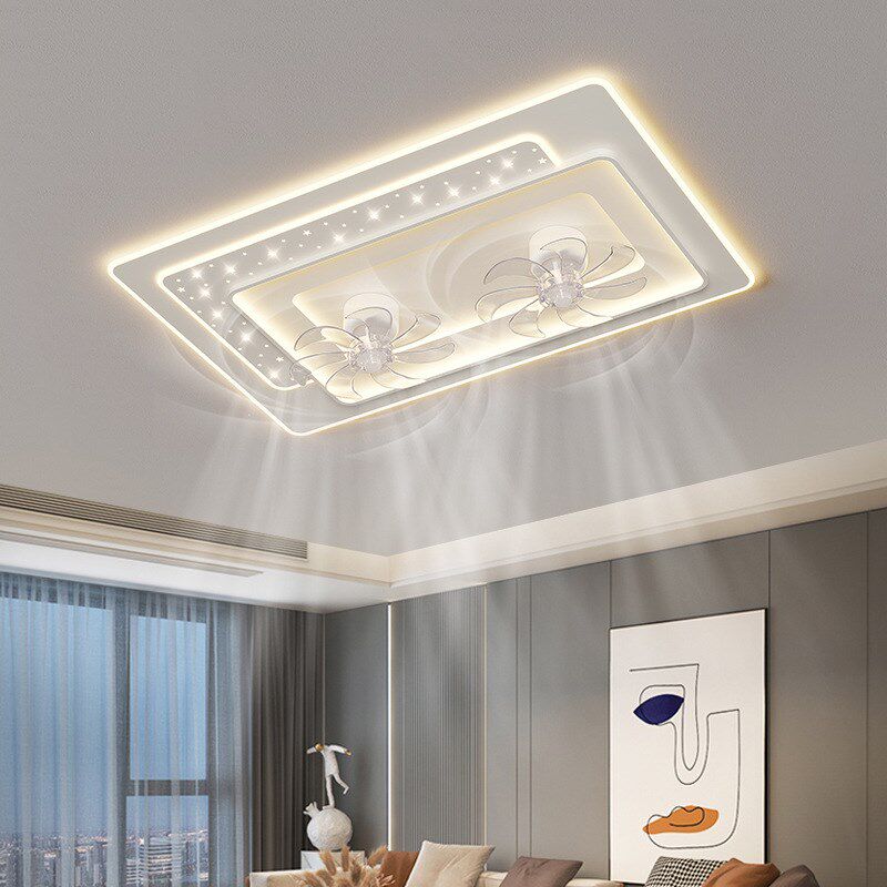 卧室风扇灯轻奢创意个性网红led吸顶灯北欧现代简约家用客厅灯具