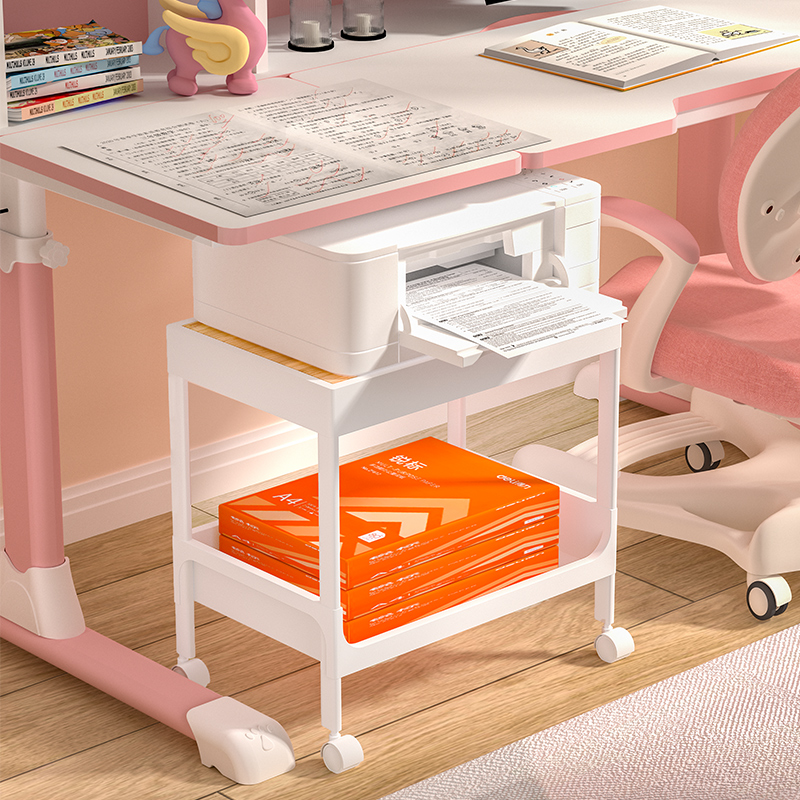 打印机置物架落地托架可移动多层收纳书架办公室桌下复印机专用架