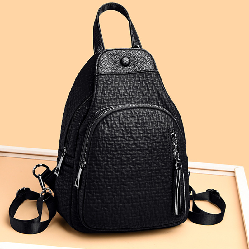 头层牛皮双肩包女软真皮揹包斜挎胸包旅行包百搭大容量2023新款潮