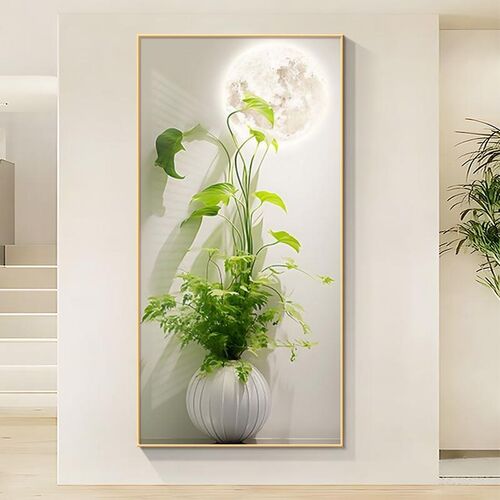 2024新款绿植玄关装饰画走廊过道轻奢客厅入户高档现代简约挂画