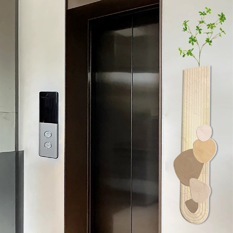 电梯厅间c贴纸一梯一户门口卧室墙面装饰房间布置高级感入户摆挂