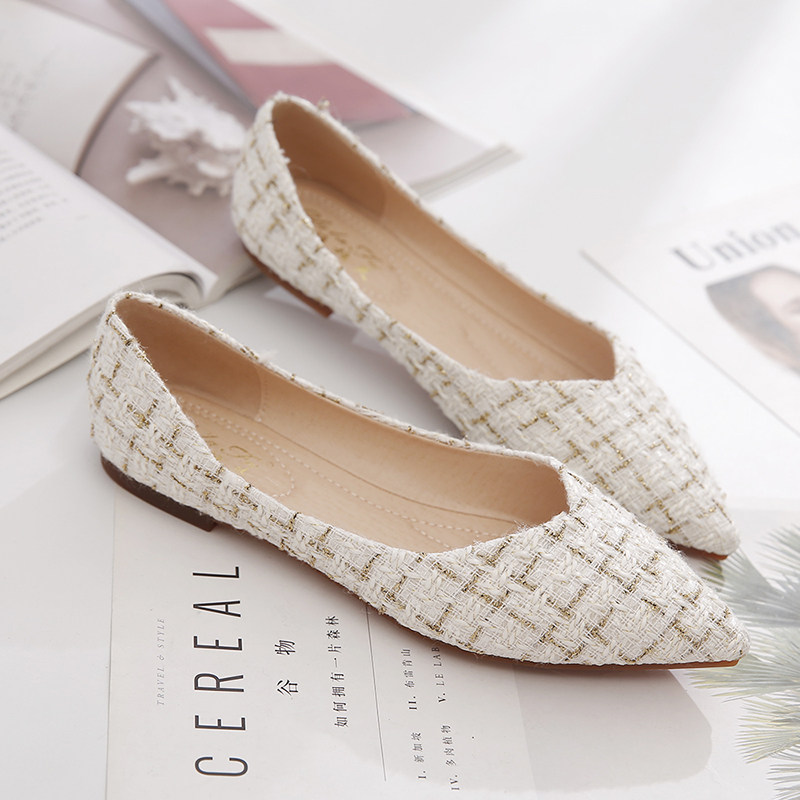 2024新款鞋子女小平跟秋鞋百搭C豆豆平底鞋女春季女鞋春款淑女单