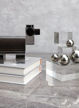 现代简约水晶狗水晶堆积怪球水晶样板售楼部家居书房软装饰品摆件