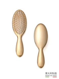 Janeke意大利进口亮金牙手工按摩梳便携式舒适气囊梳