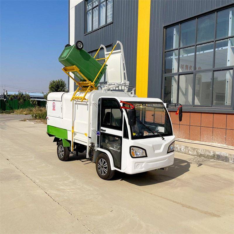 密封式结构 3方四轮侧挂桶垃圾车 小区公园 清运挂通车