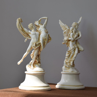 希腊神话爱神雕像翅膀天使创意树脂人物情侣雕塑客厅桌面装 饰摆件
