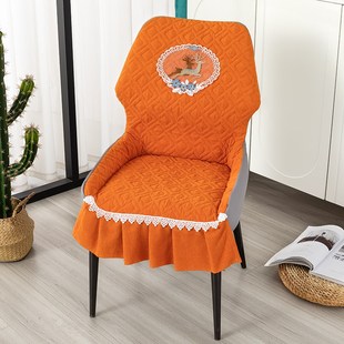 通用扶手椅子套靠背一体餐椅套罩全包凳子套 弧形座椅套北欧风四季