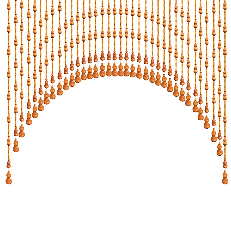 珠帘弧拱形桃木葫芦装饰门帘子客厅水晶珠帘隔断帘玄关卧室卫生间