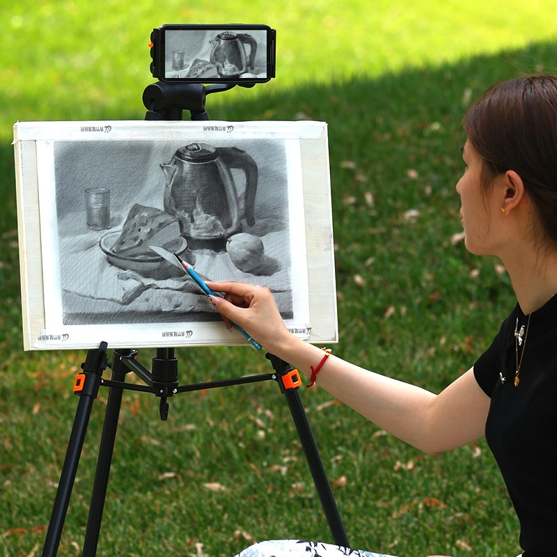 青竹画架手机平板支架款美术生专用画画架子支架式托盘金属铝合金