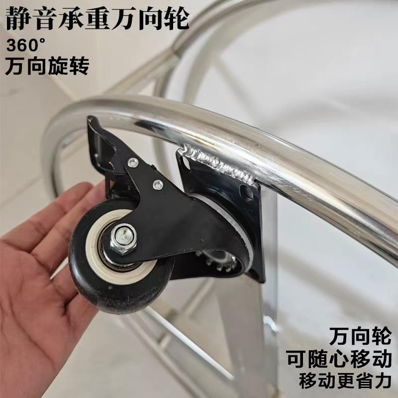 加厚不锈钢周转车带轮移动汤桶架子底座花盆底座食堂保温桶可定制