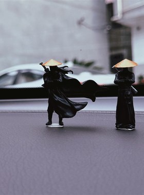 人间义气 侠者风流 古代国风侠客摆件车载中控显示屏车内装饰