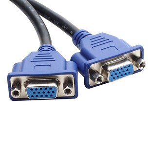 DVI-I公转双VGA母转换线 DVI24+5转2个VGA母转接线电脑显卡显示器