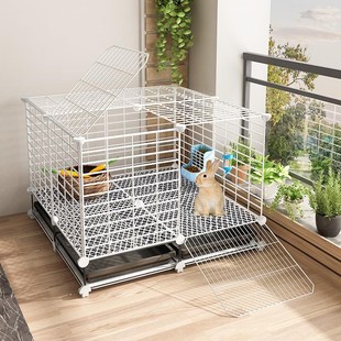 家养兔子笼专业养兔笼子大空间家用大号室内专用豪华兔别墅双二层