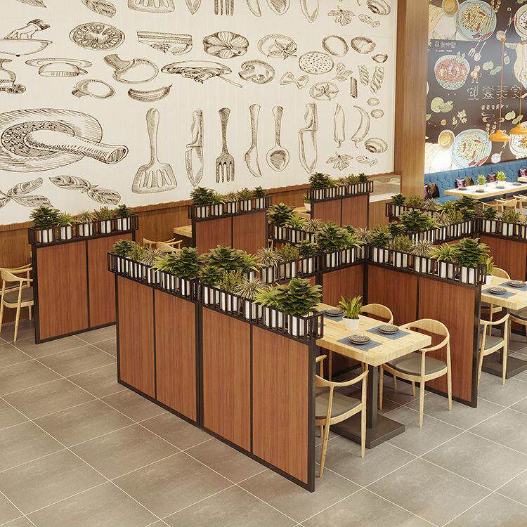 餐厅火锅店卡座隔断墙挡板饭店桌子挡板围栏隔板矮屏风隔断栏假墙