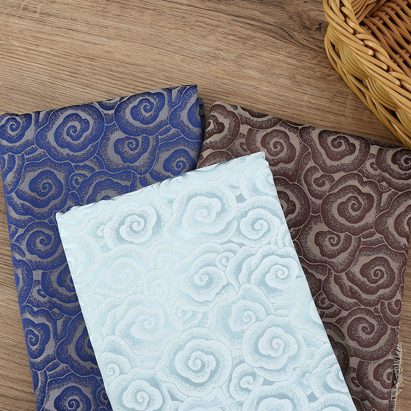 祥云织锦缎布料复古装饰提花丝绸缎抱枕中式古装汉服唐装服装面料