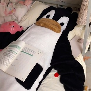 企鹅连帽睡衣冬季 可爱家居睡裙珊瑚绒加厚加绒 宿舍大学生女冬季