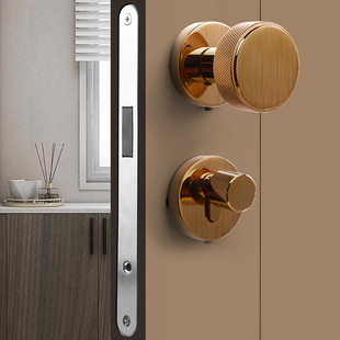 隐形房门锁专用卧室极简暗门圆把手白色黑隐藏房间室内通用球形锁