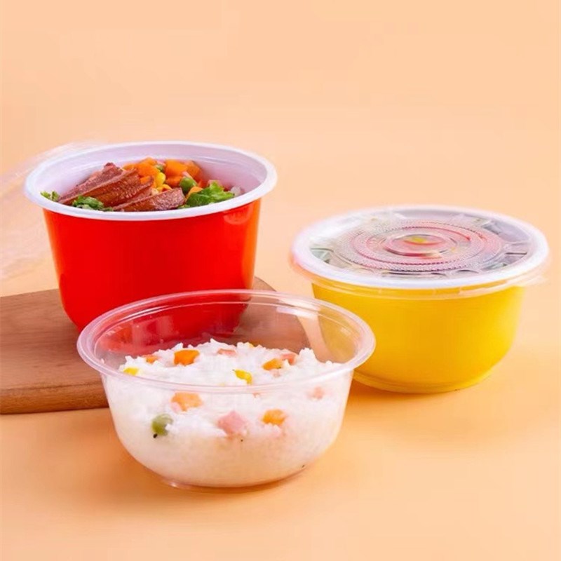 加厚汤碗打包盒塑料碗一次性饭盒酸辣粉面碗冰粉盒外卖甜品可微波