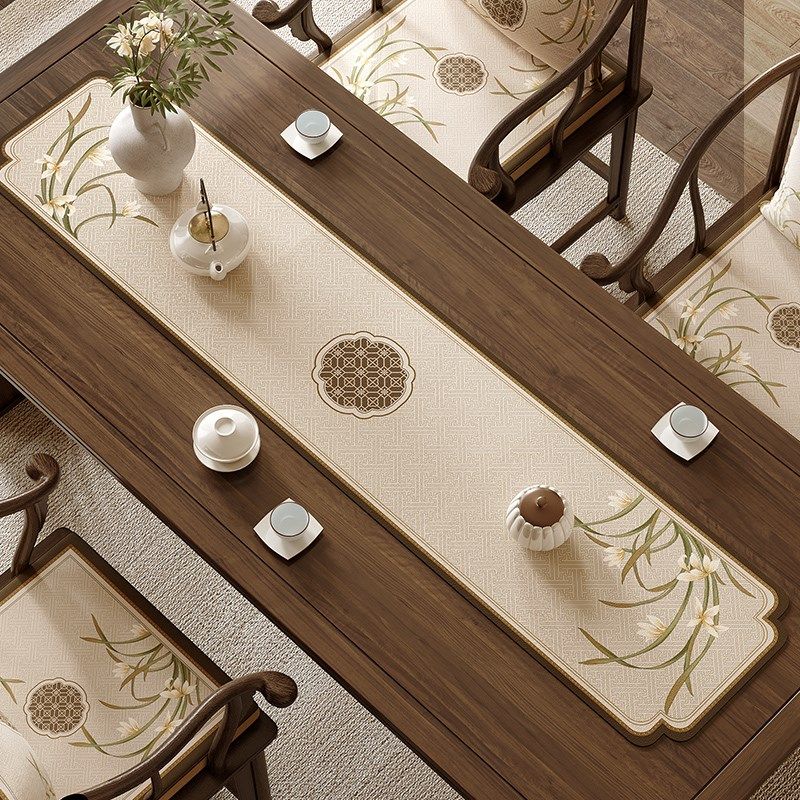 冉忆新中式茶几中国风桌旗禅意茶席茶垫吸水茶台垫布防水垫子山岚,居家布艺,茶席,淘宝优惠券,粉丝福利购,淘宝优惠卷