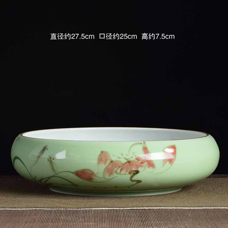 铜钱草水培花盆水仙花碗莲睡莲无孔金钱水养大号陶瓷多肉植物阳台