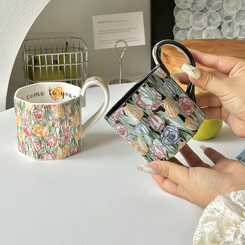 高级感陶瓷杯马克杯伴手礼杯子礼盒高颜值咖啡杯碟水杯女生日礼物