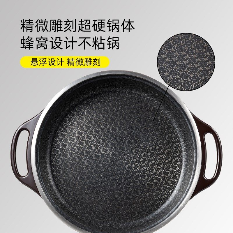 星钻宜中电煎锅多功能平底烙饼牛排单面加热家烤肉蜂窝不粘电饼铛