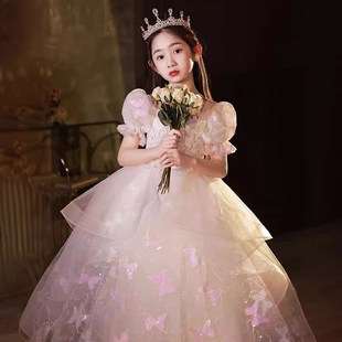 中大童礼服女童胖妹妹MM公主裙甜美主持人舞蹈钢琴毕业艺考演出服